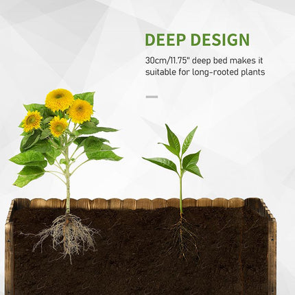 109L Wooden Raised Garden Bed Planter Box 100x40x30cm - Natural Wood