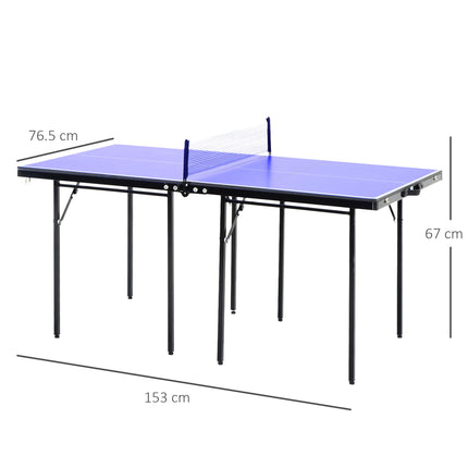 Folding Mini Compact Table Tennis Top with Professional Net Set - Blue