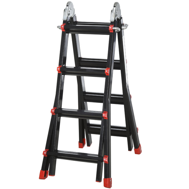 4M Aluminium Duo Ladder Telescopic Herringbone Changeable Multi-Purpose w/ Non-S