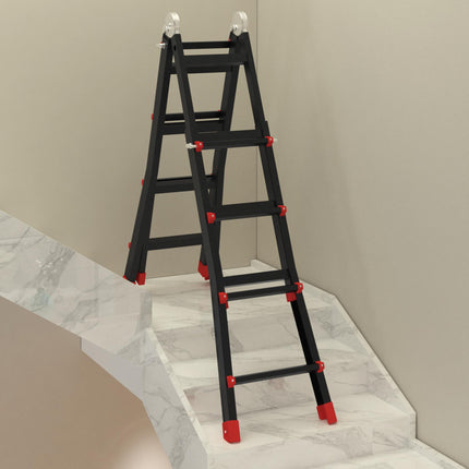 4M Aluminium Duo Ladder Telescopic Herringbone Changeable Multi-Purpose w/ Non-S