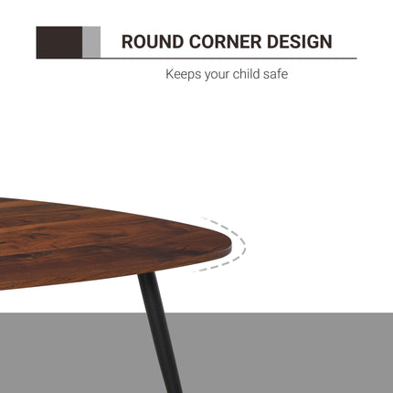 Nest of Tables Set of 2 Nesting Coffee and Side Tables with Vintage Walnut Tops - Walnut Black Gold