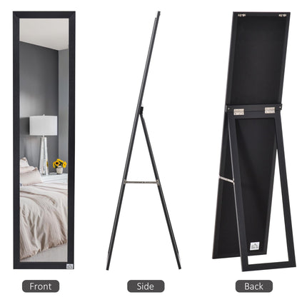 Full Length Freestanding and Wall Mirror 37 x 154 cm - Black