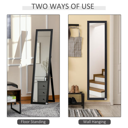 Full Length Freestanding and Wall Mirror 37 x 154 cm - Black