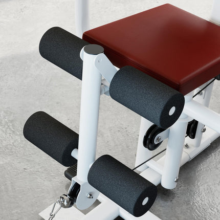 Multifunction Home Gym Weight Training Station Strength Machine - White