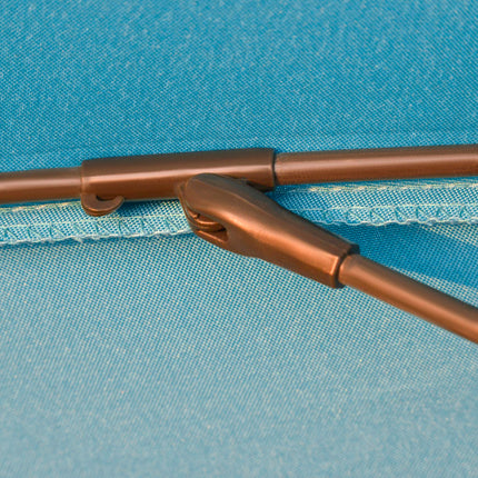 Garden Parasol 250cm with Push Button Tilt and Fibreglass Ribs - Blue
