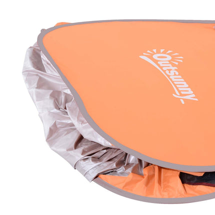 2 Person Pop-Up Beach Tent with UV Protection - Orange