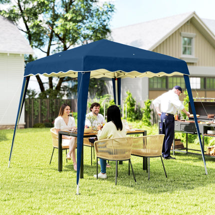 3M x 3M Pop Up Gazebo with 2.5M x 2.5M Adjustable Slant Leg Canopy and Carry Bag - Blue