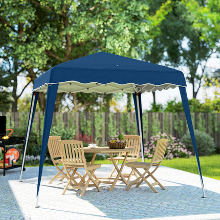 3M x 3M Pop Up Gazebo with 2.5M x 2.5M Adjustable Slant Leg Canopy and Carry Bag - Blue