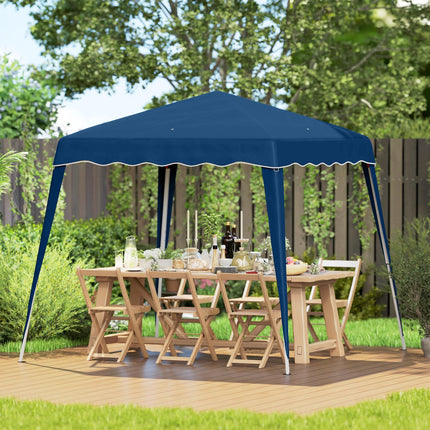 3M x 3M Pop Up Gazebo with 2.5M x 2.5M Adjustable Slant Leg Canopy and Carry Bag - Blue