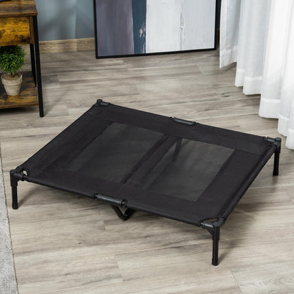 Large Elevated Indoor Outdoor Pet Bed for Dogs up to 30kg - Black