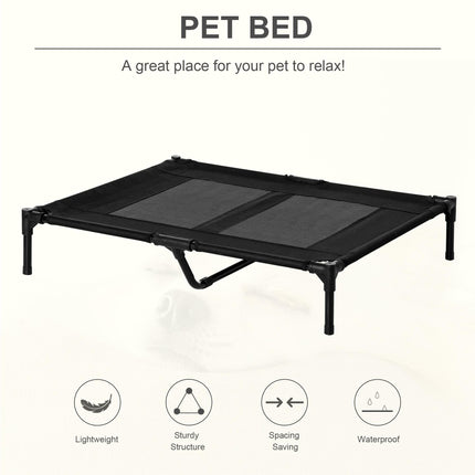 Large Elevated Indoor Outdoor Pet Bed for Dogs up to 30kg - Black