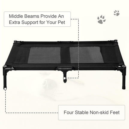 Large Elevated Indoor Outdoor Pet Bed for Dogs up to 30kg - Black