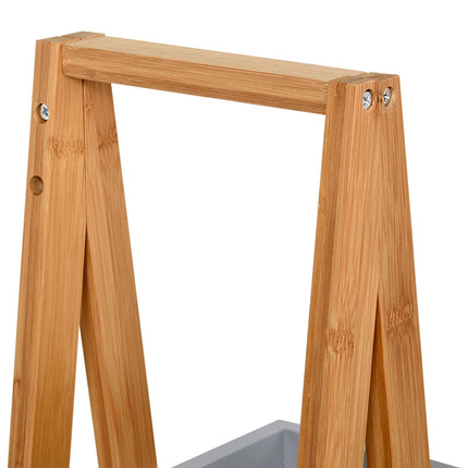 Slim Bamboo Bathroom Storage Shelves 3-Tier Slim Design - Natural