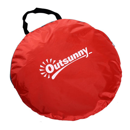 2-3 Person Pop-Up Beach Shelter Tent with UV Protection - Red