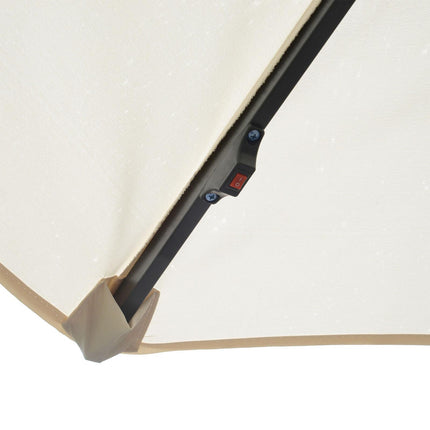 3 Metre LED Cantilever Parasol with Solar Lights and Crank Handle - Off-White