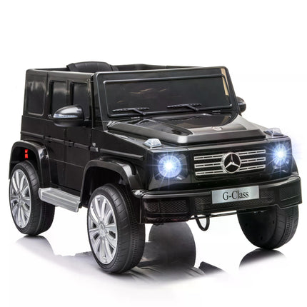 Mercedes Benz G500 Kids Electric Ride-On Car 12V Battery with Remote Control, Music, Lights, Suspension Wheels - Black