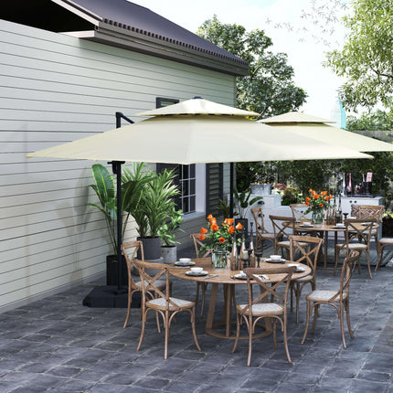 3 x 3m Garden Cantilever Parasol with Crank, Tilt & 360° Rotation - Beige