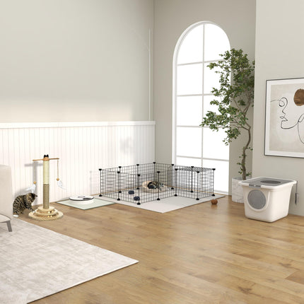36-Panel Guinea Pig & Rabbit Metal Wire Playpen Indoor Outdoor Enclosure - Black