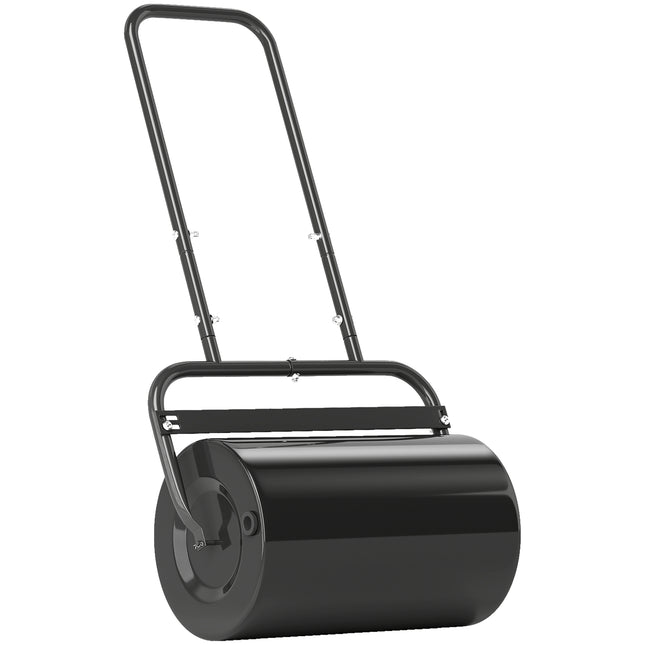 38L Fillable Steel Lawn Roller for Grass Flattening - Black
