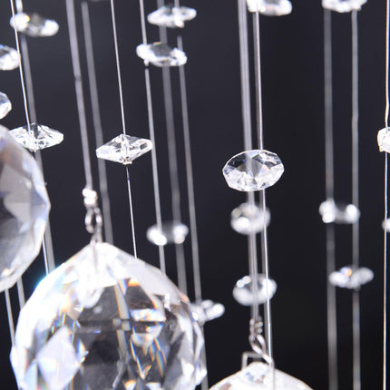 Spiral Crystal Chandelier with 160 Octagons - Silver