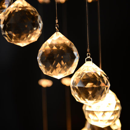 Spiral Crystal Chandelier with 160 Octagons - Silver