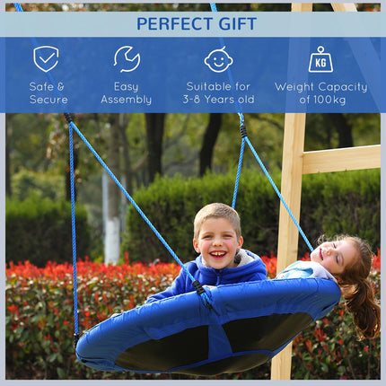 Kids Round Tree Spin Swing 100cm Diameter - Blue