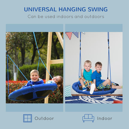 Kids Round Tree Spin Swing 100cm Diameter - Blue