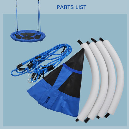 Kids Round Tree Spin Swing 100cm Diameter - Blue