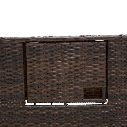 2 Seater Outdoor Rattan Garden Sofa and Daybed Set - Brown