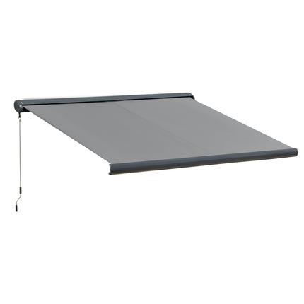 Cassette Electric Manual Awning Door Window Retractable Canopy w/ R/C & LED 300W