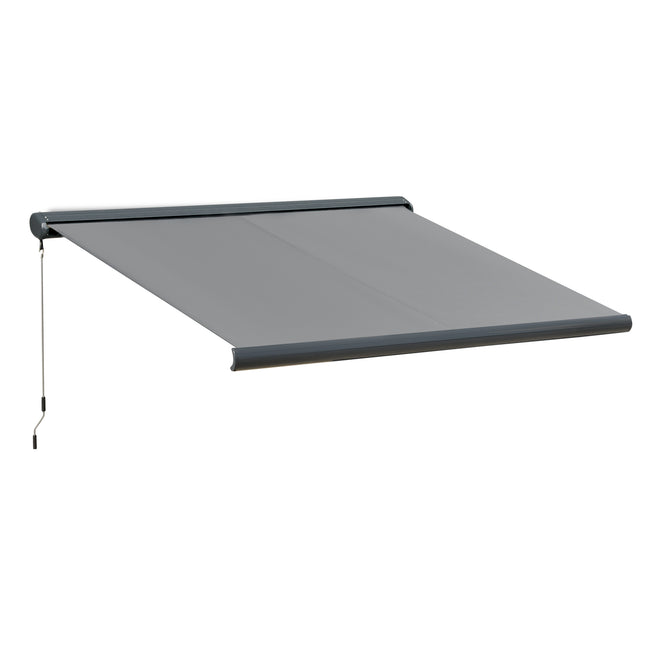 Cassette Electric Manual Awning Door Window Retractable Canopy w/ R/C & LED 300W