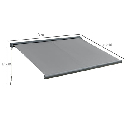 Cassette Electric Manual Awning Door Window Retractable Canopy w/ R/C & LED 300W