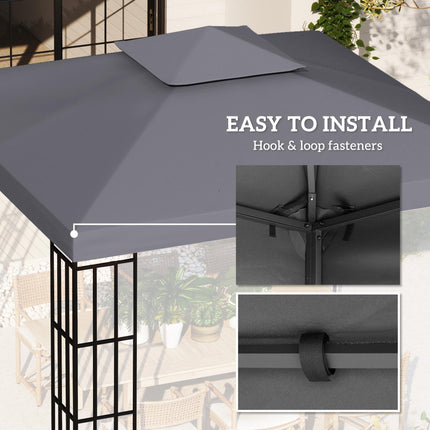 3 x 3 Metre Gazebo Canopy Roof Replacement Cover - Deep Grey