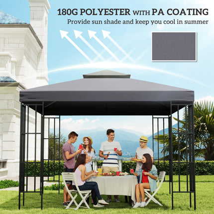 3 x 3 Metre Gazebo Canopy Roof Replacement Cover - Deep Grey