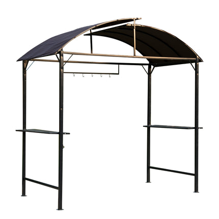 Metal Gazebo Marquee 250x126x250 cm with Ventilation - Coffee