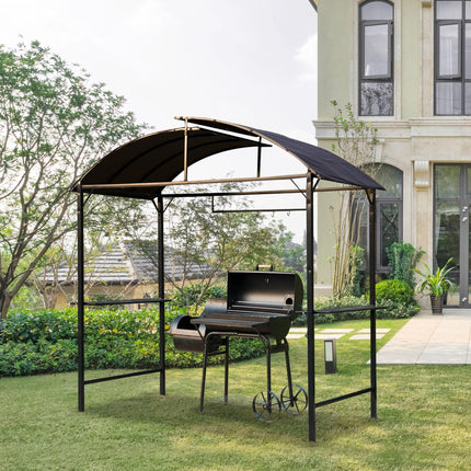 Metal Gazebo Marquee 250x126x250 cm with Ventilation - Coffee