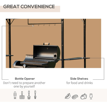 Metal Gazebo Marquee 250x126x250 cm with Ventilation - Coffee