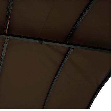 Metal Gazebo Marquee 250x126x250 cm with Ventilation - Coffee