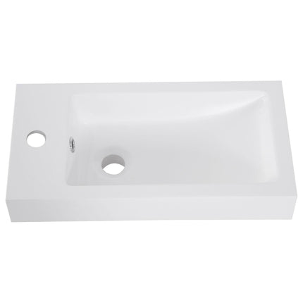 Compact Freestanding Bathroom Vanity Unit with Ceramic Basin 50cm - White