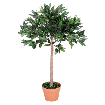 3ft Artificial Olive Tree Indoor Plant with Orange Pot - Orange