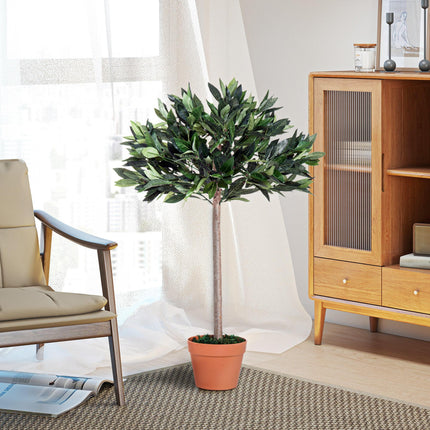 3ft Artificial Olive Tree Indoor Plant with Orange Pot - Orange