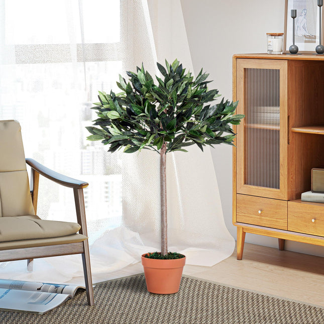 3ft Artificial Olive Tree Indoor Plant with Orange Pot - Orange
