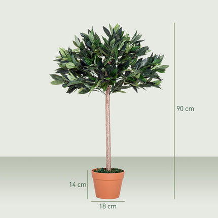 3ft Artificial Olive Tree Indoor Plant with Orange Pot - Orange