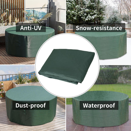 Large Round Garden Patio Furniture Cover 600D Oxford Waterproof - Green