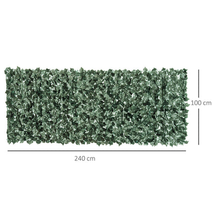 Artificial Leaf Screen Panel 2.4x1 m UV-Stabilised Privacy Fence - Dark Green