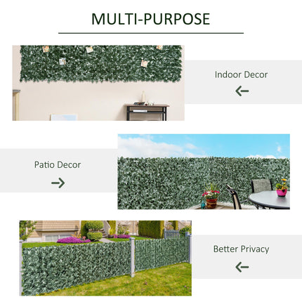 Artificial Leaf Screen Panel 2.4x1 m UV-Stabilised Privacy Fence - Dark Green
