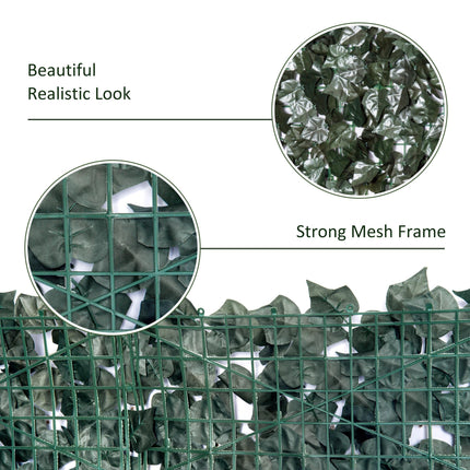 Artificial Leaf Screen Panel 2.4x1 m UV-Stabilised Privacy Fence - Dark Green