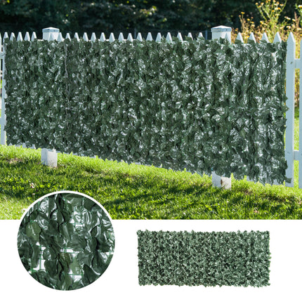 Artificial Leaf Screen Panel 2.4x1 m UV-Stabilised Privacy Fence - Dark Green