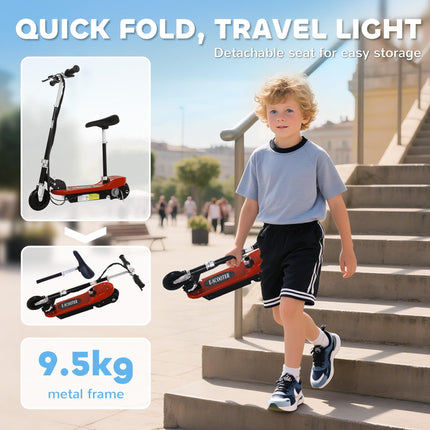 Outdoor Ride-On Powered Scooter for Kids 120W Motor 2x12V Battery - Red