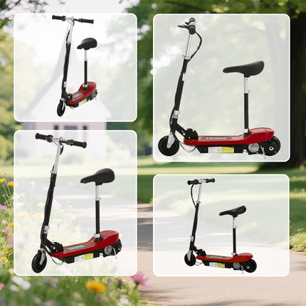 Outdoor Ride-On Powered Scooter for Kids 120W Motor 2x12V Battery - Red